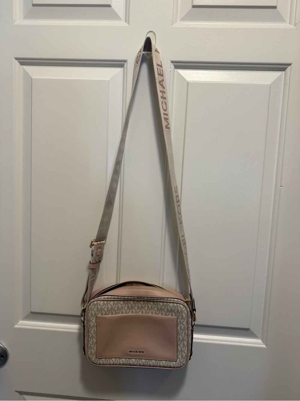 Michael Kors Pink/tan crossbody  Bag- like new